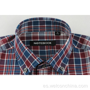 Camisa a cuadros de múltiples colores para hombres mangas largas